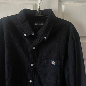 Bonobos - Textured Button Down with Planet on Chest Pocket - Slim - Sz L